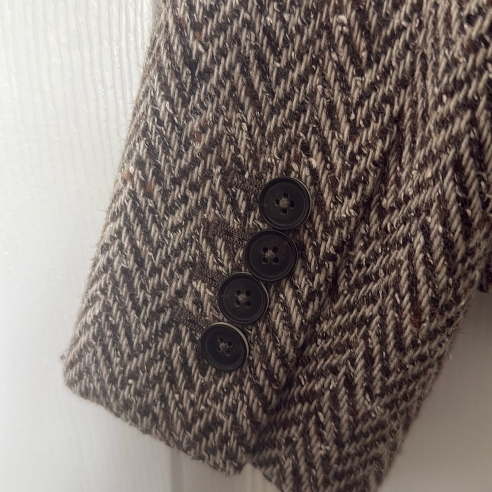Women’s Brooks Brothers Brown Tweed Blazer with Notched Lapels size 12 - Picture 5 of 9
